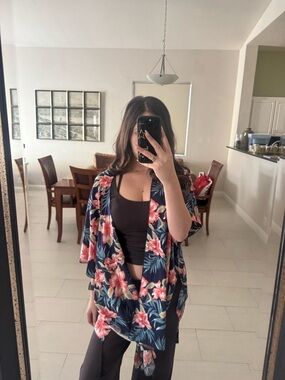 Tropical Floral Tie-Front Top